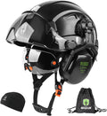 GREEN DEVIL Hard Hat Safety Helmet with Visor and Ear Muffs Men Women Vented Work Hardhat ANSI Z89.1 Cascos De Construccion for Industrial Construction Forestry