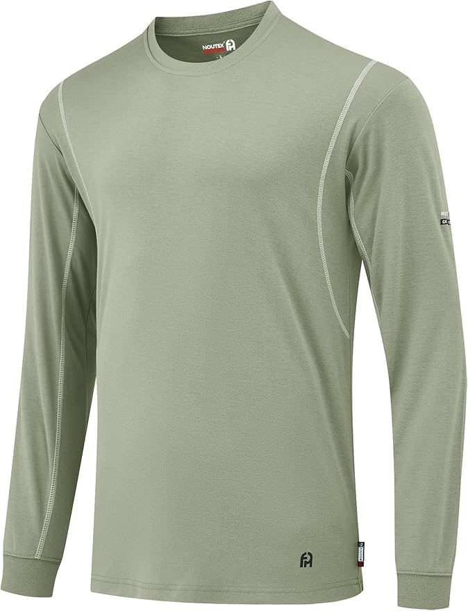 FR Shirts for Men 5.5oz Lightweight Bird's Eye Mesh Back Panel for Ventilation Long Sleeve CAT2 Fire Resistant Shirts