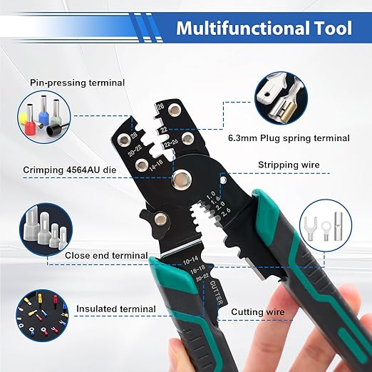 smseace 100PCS Heat Shrink Butt Connector with Crimping Tool 22-10AWG Waterproof Electrical Wire Crimp Connectors for Automotive Boat Stereo Industrial Equipment