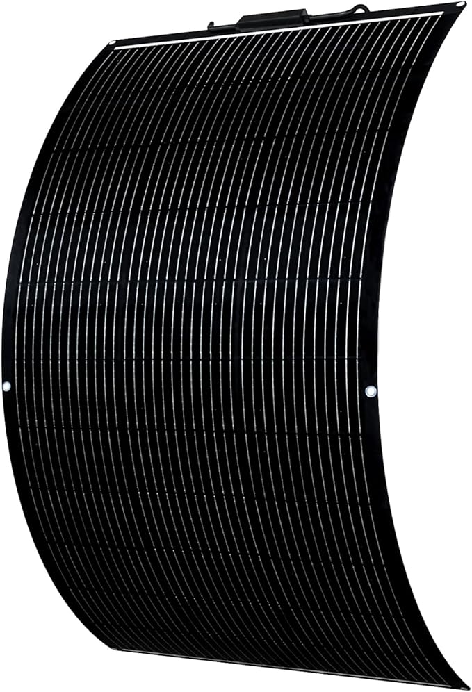 Flexible Solar Panel 150W Fiberglass Monocrystalline Lightweight Module for Off-Grid RV Boat Van Cabin Uneven Surfaces 12V Battery Charge (1)