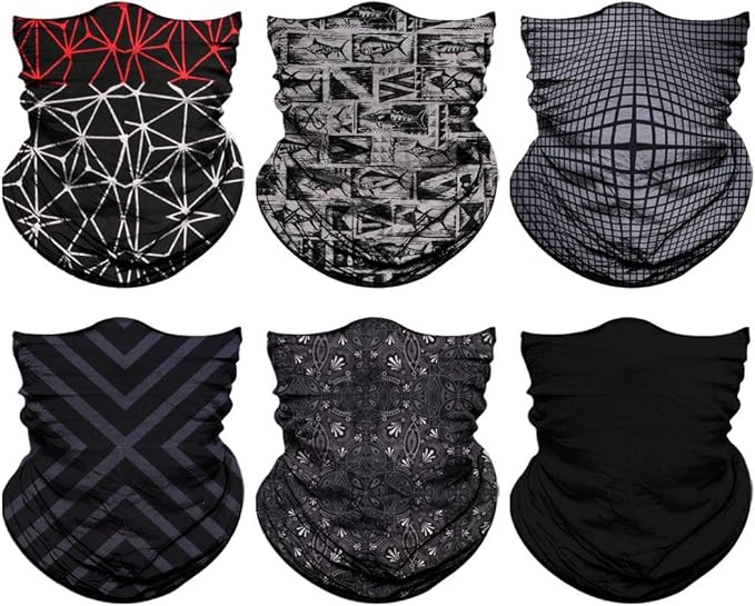 Venswell Neck Gaiter Face Mask Men Women,Seamless Bandana Rave Face Cover Scarf Mask,Balaclava,Headband, Head Wrap,Headwear