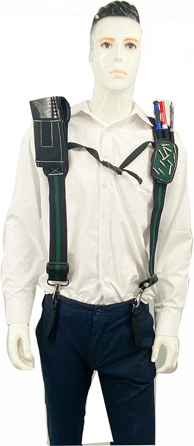 Tool Belt Suspenders for Work Belt Heavy Duty Padded with Magnetic WristBand Attachment Loops for Men