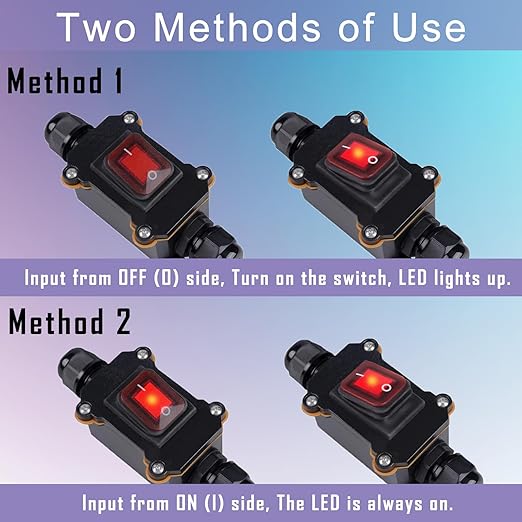 Inline 12V Power Switch SAE Connector IP67 Waterproof, SAE Plug with ON/Off Switch Quick Connect Disconnect Snap, 14AWG Heavy Duty Inline Switch for Solar Panel, Motorcycle, RV, Camp Trailer