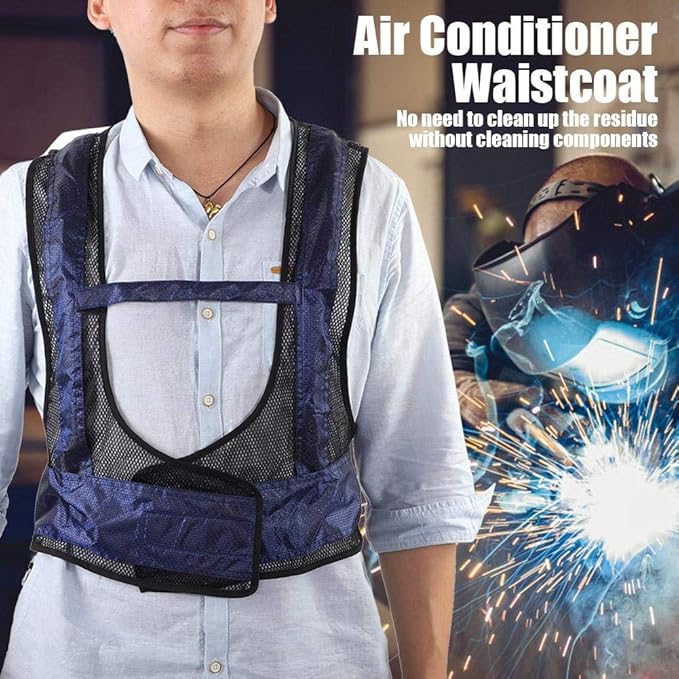 Yosoo Air Conditioner Waistcoat Welding Steel Air Compressed Cooling Vest Vortex Tube Air Conditioner Waistcoat