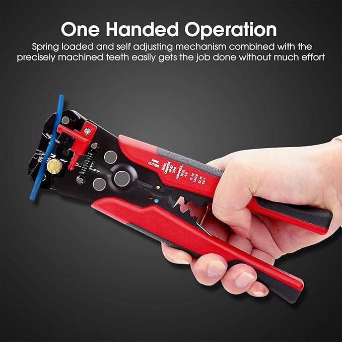 3 in 1 Self-Adjusting Wire Stripper Cutter, Wire Crimping Tool Wire Pliers for Wire Stripping, Cutting, Crimping 10-24 AWG (0.2-6.0mm²)
