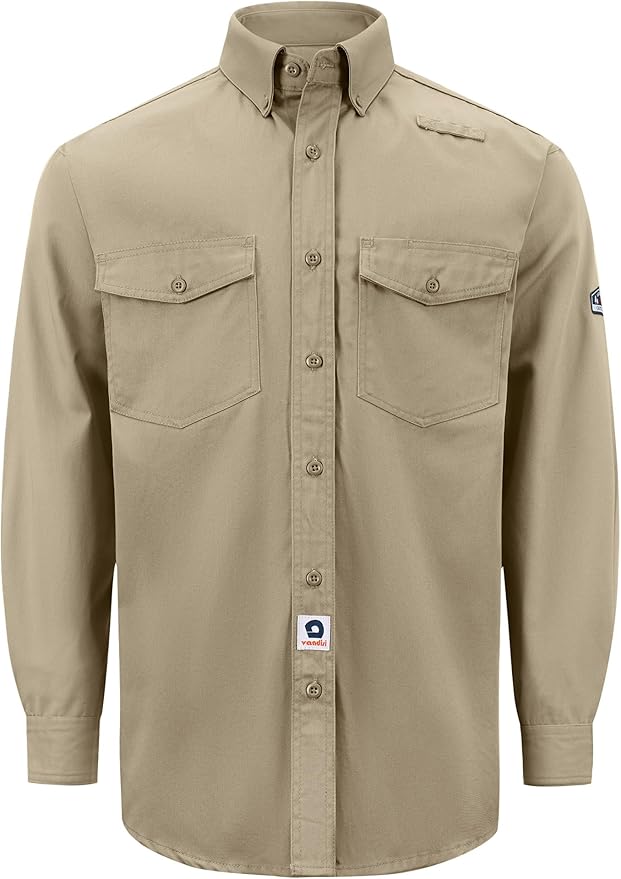 100% Cotton Mens Fr Shirts 7.5oz Flame Resistant Shirts NFPA2112 Men's Fire Retardant Welding Shirts