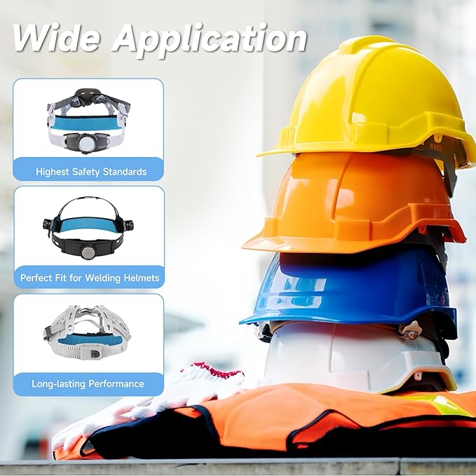 10 PCS Hardhat and Safety Helmet Sweatband, Flame-Resistant, Unique cat-Head Design,Sweat Bands Washable Reusable Hard Hat Sweatband Liners, Preventing Bulkiness Hard Hat Accessories