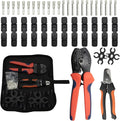 Solar Crimper Stripper Tool Kit，With Wire Stripper, 12 Pairs Solar Connectors, 1 PCS Stainless Steel Wire Cable Cutter, 1Pair Solar Spanner Wrench