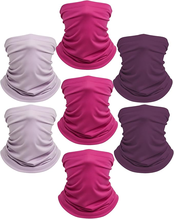 Xeoxarel Neck Gaiter, 7 Pack Cooling UV Protection, Bandana Face Mask Scarf for Men and Women