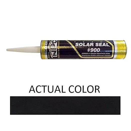 NPC #900 Solar Seal 3 Pack - Metal Roofing Flashing/Panels, Vinyl and Fiber Cement Siding, Fiberglass, Cedar, Brick & Masonry, Sky Lights, Sun Rooms, Truck RV Trailers, Flashing (12, Black)