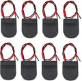 8PCS Button Cell Battery Holder 3V with Switch Cord Cover Button Battery Holder Cord Length 5.9inch Single Battery Holder Socket Container for Toys Breadboard Power Supply Black