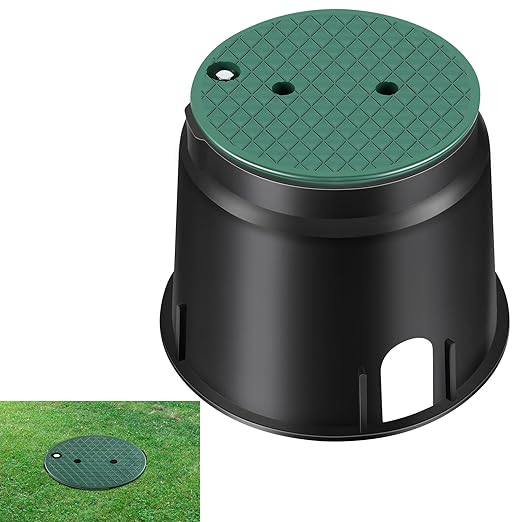 Tandefio 1 Pc 910 Electrical Splice Box 10 Inch Diameter Underground Electrical Junction Box Inground for Outdoor Wiring Splices (Black)