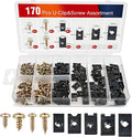 Nilight 170Pcs Car U-Clip and Screw Assortment Kit 9 Different Sizes Automotive U Nut and Screw Clip Replacement Parts for Dash Door Panel Interior
