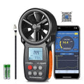 Wireless Anemometer with APP Bluetooth, Digital Handheld Wind Speed CFM Meter Measuring Temperature, Wind Chill, Air Flow Velocity, Wind Gauge for HVAC Outdoor Sailling Climbing Drone 100-APP