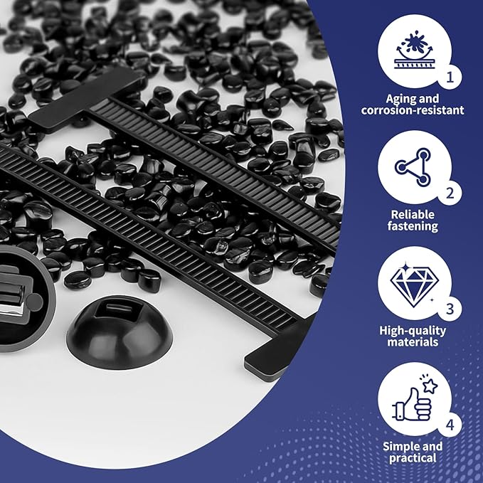 120 Pcs Nylon Universal Cable Tie Buckle - New Multifunctional Heavy Duty Self-Locking Zip Ties with Pin & Button Plastic Tool Fasteners Car Body UV Resistant Zipties for Car Daily Repair (120)
