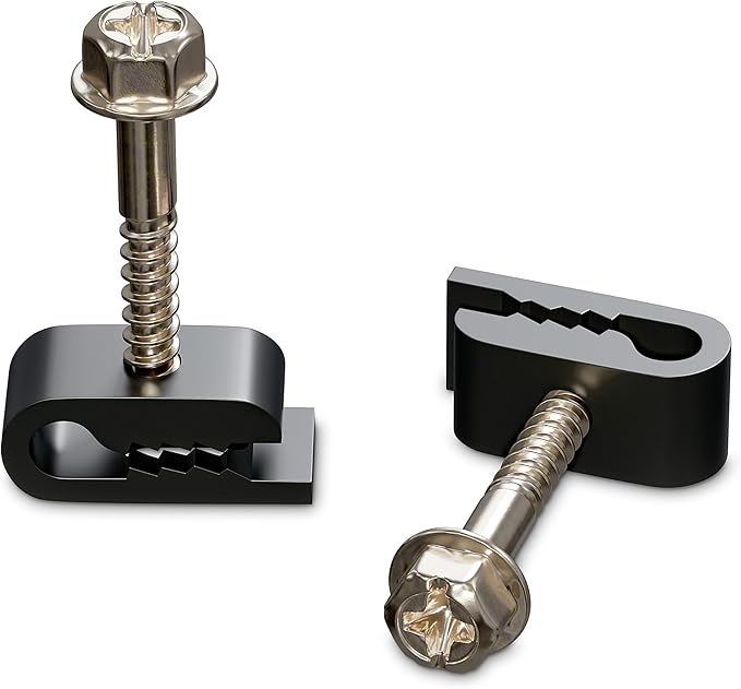 THE CIMPLE CO - Mini Wire Cable Clips, Electrical Wire Cable Clip, 1/10 in (3 mm) Screw Clip and Fastener, Black (10 Pieces per Bag)