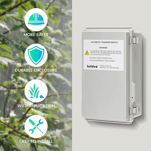 RV Transfer Switch, Briidea Automatic Transfer Switch 30 Amp Applied to RV, Speedboats, 120/240 VAC