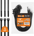100PCS 18 inch Black Zip Ties Heavy Duty, 75LBS Tensile Strength, Self-Locking Heavy Duty UV Resistant Cable Ties for Indoor and Outdoor Use