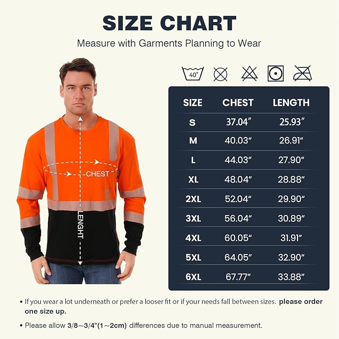 SKSAFETY FR Shirts for Men Long Sleeve, Welding Shirt 6oz Lightweight High Vis Fire Resistant Flame Retardant Shirt CAT2