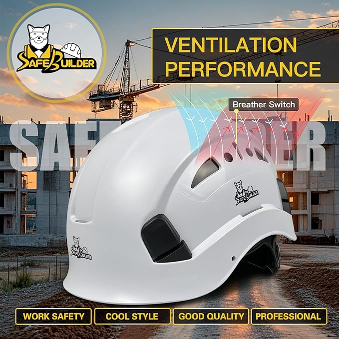 Construction Hard Hats Safety Helmet Reflective ABS Adjustable Ventilation Hardhats Industrial Head Protection ANSI Z89.1