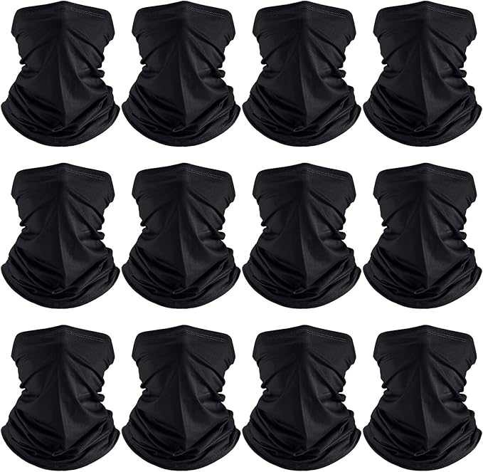 SATINIOR 12 Pcs Summer UV Protection Neck Gaiters Clothing Neck Scarf Balaclava Face Mask Cover Sunscreen Breathable Bandana for Men Women Outdoor Sports