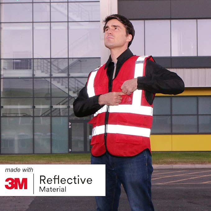 Salzmann Multi-Pocket Working Vest - Reflective Vest - Made with 3M Reflective Material