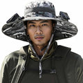 Hat with Fans Solar Power Wide Brim Solar Fan Hats for Men Women UPF 50+ Bucket Fishing Hat with Fan Outdoor