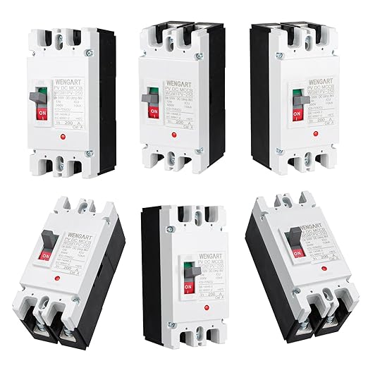 WENGART DC MCCB 500VDC WGM1PV-250,200Amp Solar DC Breaker Disconnect Switch with Arc Chutes&Flame Retardant Shell,2-Pole Protector for PV System,Battery Storage & DIY