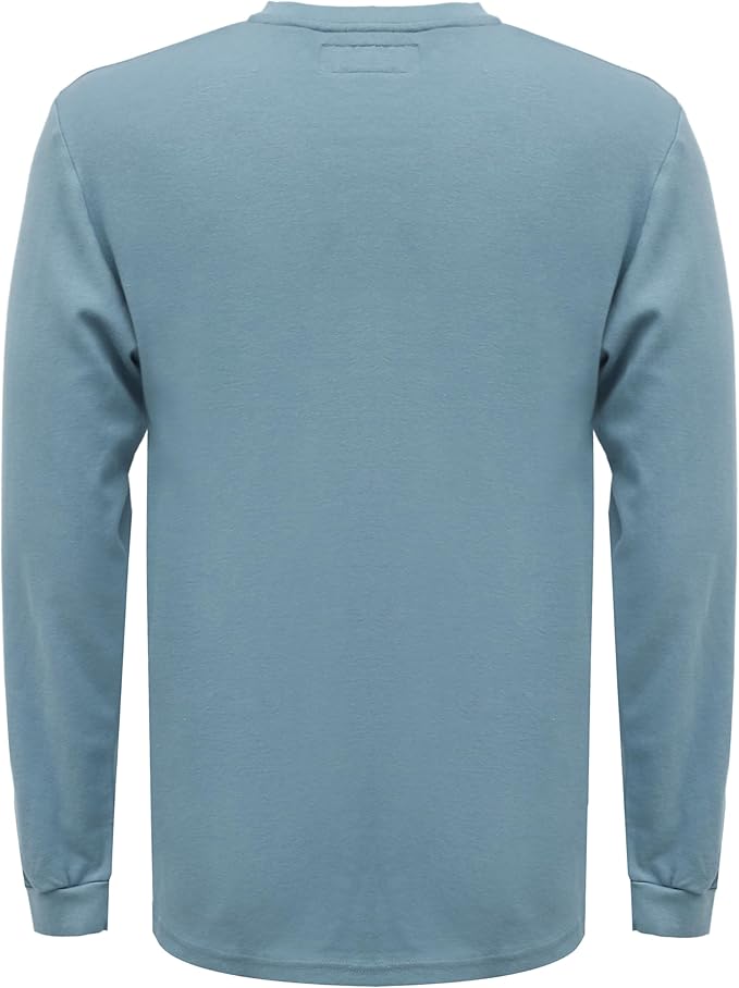 BOCOMAL FR Shirts Flame Resistant Shirt 5.5oz 100% Cotton Light Weight CAT2 Fire Retardant Henley Shirts
