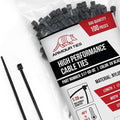 17-inch Black Zip Ties Heavy Duty UV Resistant Nylon Cable Ties, 50lb Tensile Strength, 100-Pack - Durable Wire Ties, Heavy Duty Tie Straps Indoor and Outdoor Cable Management Solution by ARMOUR TIES