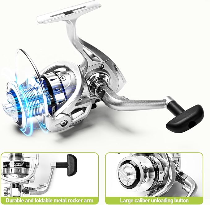 Fishing Pole and Reel Combo - 2PCS Carbon Fiber Telescopic Rods Spinning Reels Saltwater/Freshwater Kit with Lures, Line and Carrier Bag, Travel Fishing Gear for Adults