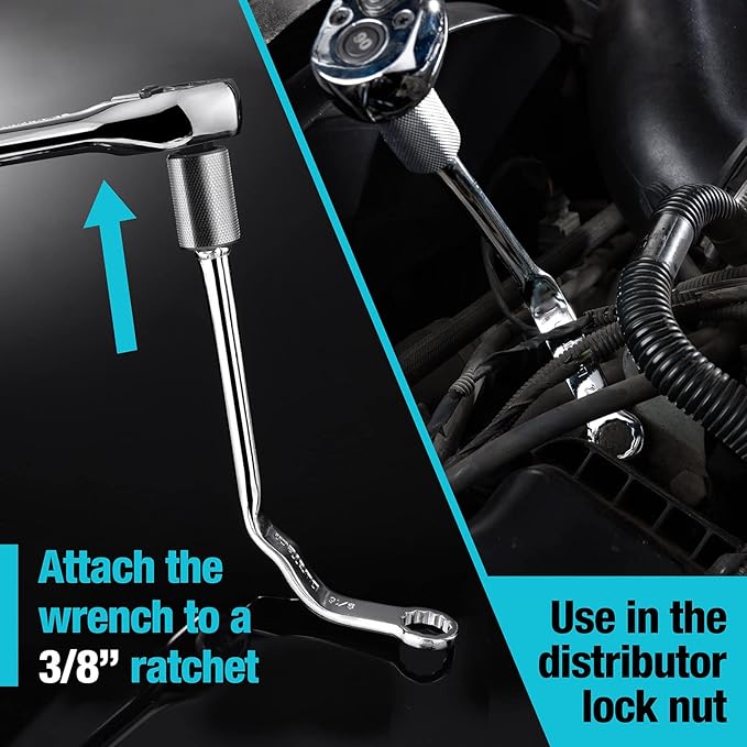 DURATECH Pro Distributor Clamp Wrench Set, SAE, 2-Piece, 1/2" & 9/16", 12 Point