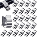 Trailer Frame Wire Clip Stainless Steel Metal Cable Clips Solar Panel Clip Double Wire Clips Clamps for Boat Cargo Camper 30Pcs