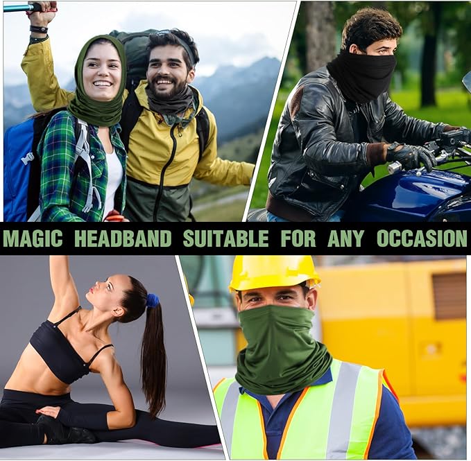 40 Pcs Neck Gaiter Bulk Summer Face Mask UV Protection Face Cover Scarf Balaclava Bandana for Men Women Sports Running