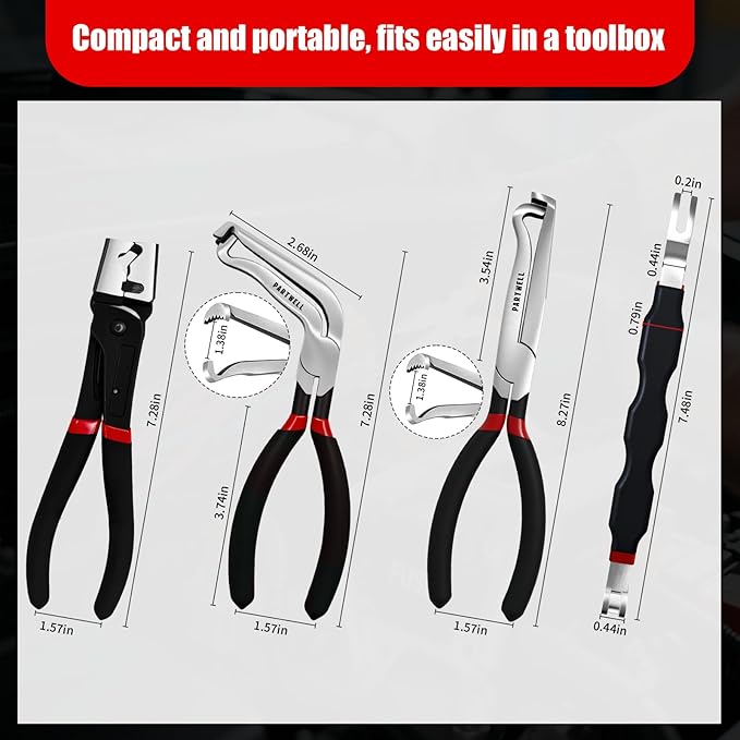 Electrical Disconnect Pliers Set – 4PC Electrical Connector Pliers for Cars, Fuel Line Disconnect Tool, and 8PCS Terminal Removal Tools – Automotive Electrical Tool Kit