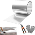 8'' x 50' Aluminum Flashing Roll, 0.3mm Thickness Metal Roof Flashing Roofing Panels for Sealing Windows Doors Siding Roofing Stains Moss and Mildew Prevention