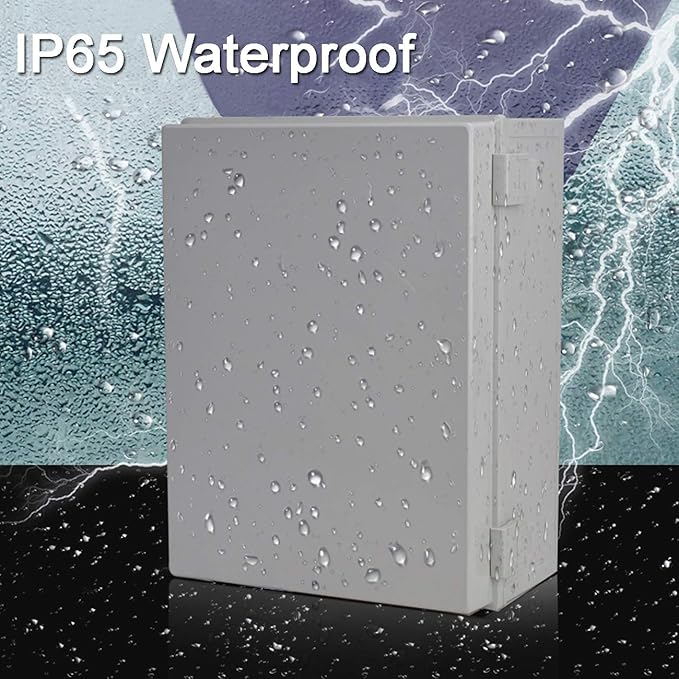 Ogrmar ABS Plastic Dustproof Waterproof IP65 Junction Box Universal Electrical Project Enclosure with Lock (15.7"x11.8"x7")