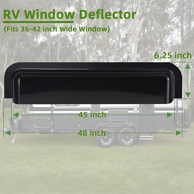 RV Window Rain Deflector Guard&Sun Visor Deflector,RV Window Visor Rain Guard,RV Window Blade Sun Rain Deflector Fit 36-42 inch Wide RV Sliding Window,Deflects Rain&Sun Protection for RV Camper Window