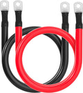 2/0 AWG Battery Cable 2/0AWG Gauge Battery Inverter Cables for Automotive Solar Marine Boat RV Car Motorcycle (2/0 AWG, 3FT, 3/8")