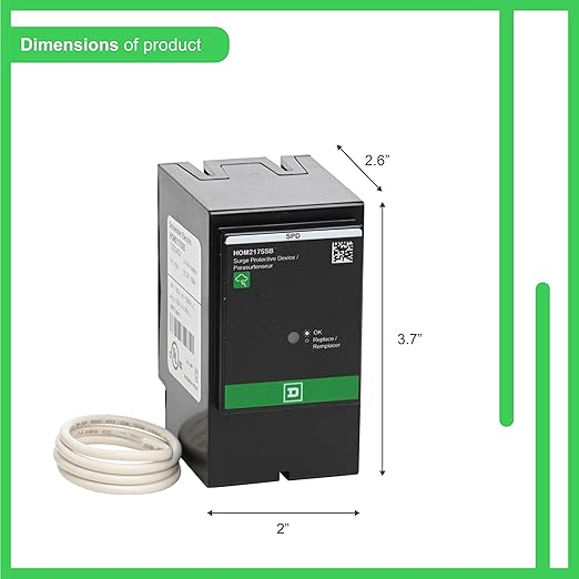 Square D by Schneider Electric HOM2175SB Homeline SurgeBreaker, Surge Protection Device, 25kA, 120/240V, 1-Phase, 3-Wire