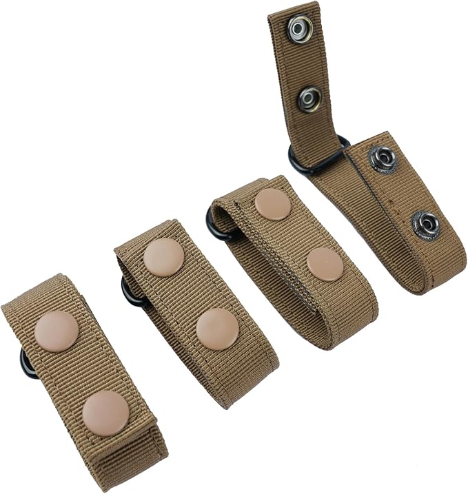 KUNN Tactical Duty Belt Suspenders with Metal Hook,Men Padded Police Harness for Duty Belt,Khaki