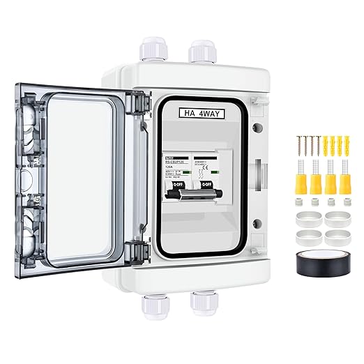 RICH SOLAR 120 Amp Outdoor Circuit Breaker Box 2 Poles Solar Isolator Disconnect Switch DC AC 400V