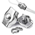 20 Pack Wire Rope Clips for 1.5-3mm Cable, M3 Stainless Steel Simplex Single Bolt Clamps with Washers and Wrench