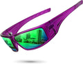 Polarized Sports Sunglasses for Men Women Unbreakable Frame Cycling Fishing Wrap Around Sunglasses UV400 Protection