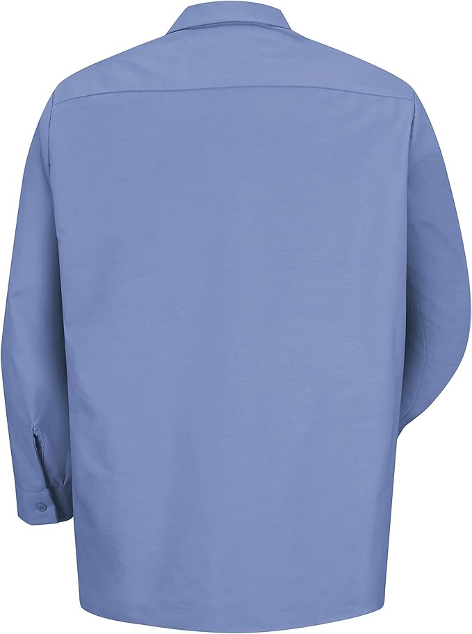 Red Kap Men's Long Sleeve Industrial Work Shirt | Moisture Wicking Button Up, Wrinkle Resistance Fights Fading & Stains