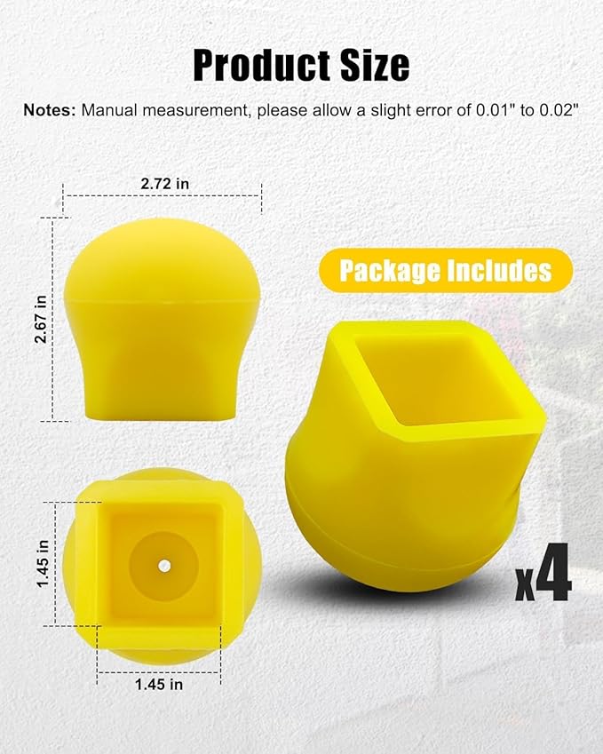 4 Pcs Ladder Stabilizer Bumpers Fit for Werner Extension Ladder, Ladder Standoff Rubber End Caps, Non-Slip Protective Covers