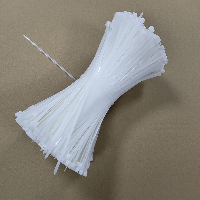 Zip Ties 1000 pcs 12 inch Cable Zip Ties Heavy Duty, Premium Plastic Wire Ties with 50 LBS Tensile Strength, UV Resistant Cable Ties, Self-Locking White Nylon Tie Wraps Straps for Indoor and Outdoor