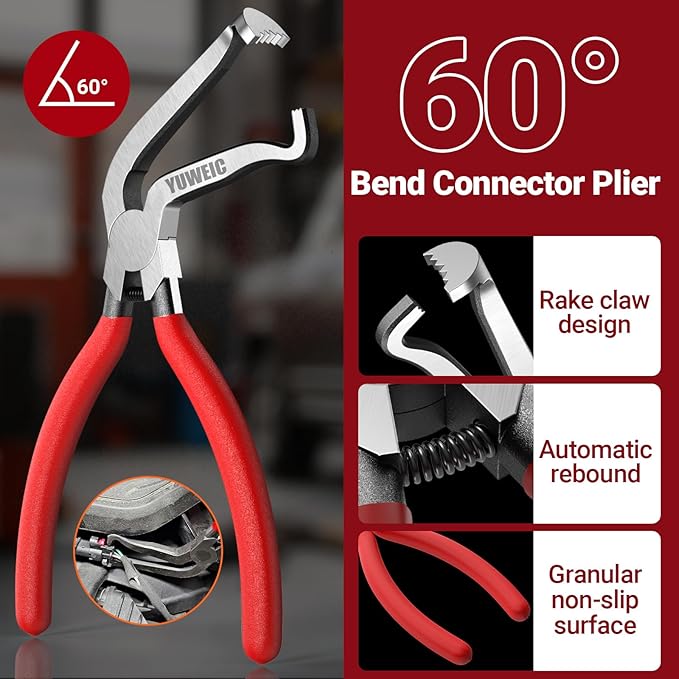 5-Piece Electrical Disconnect Pliers Set, Automotive Electrical Disconnect Pliers and Terminal Pin Removal Tool Kit, Professional Automotive Tools for Most Cars, Trucks and SUVs