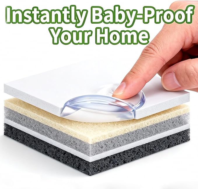 Extra Large & Ultra-Safe Baby Corner Protector Guards - 16-Piece Transparent Table Corner Protectors for Furniture, Super Strong Adhesive, Easy to Install Child Safety Set(Transparent Round)