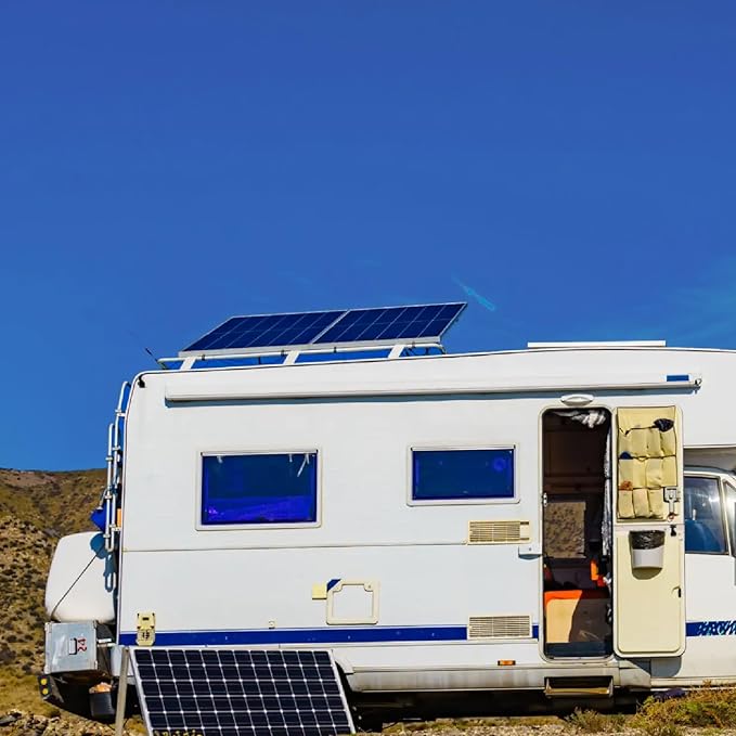 Newpowa Adjustable Solar Panel Tilt Mount Brackets, 15-30 Degree Tilt, Heavy Duty Aluminum Alloy Solar Panel Mounting Support, Compatible with 50-400W Solar Panels, Perfect for Roof, RV (Mount Only)